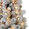 4.5ft. Pre-Lit Flocked Portland Pine Pencil Artificial Christmas Tree, Clear Lights